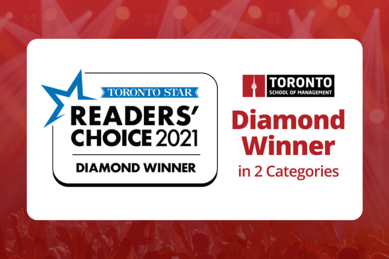 Toronto School of Management Voted Diamond Winners in 2 Categories at Toronto Stars Readers Choice Awards