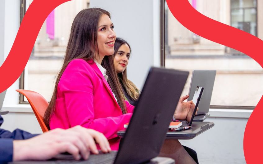 Students studying in class