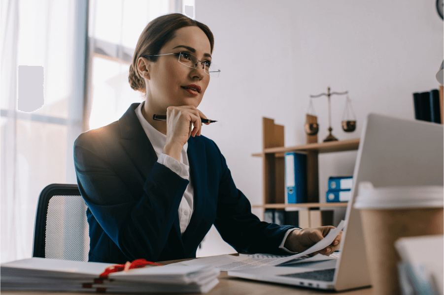 Image of a Paralegal working in an office