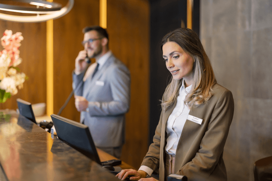 Image of a hotel receptionist