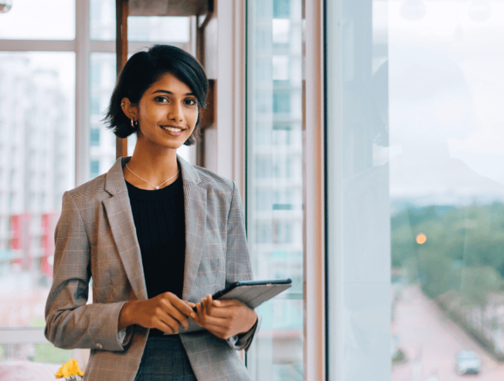 Image of a smiling young businesswoman
